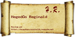 Hegedűs Reginald névjegykártya