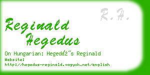 reginald hegedus business card